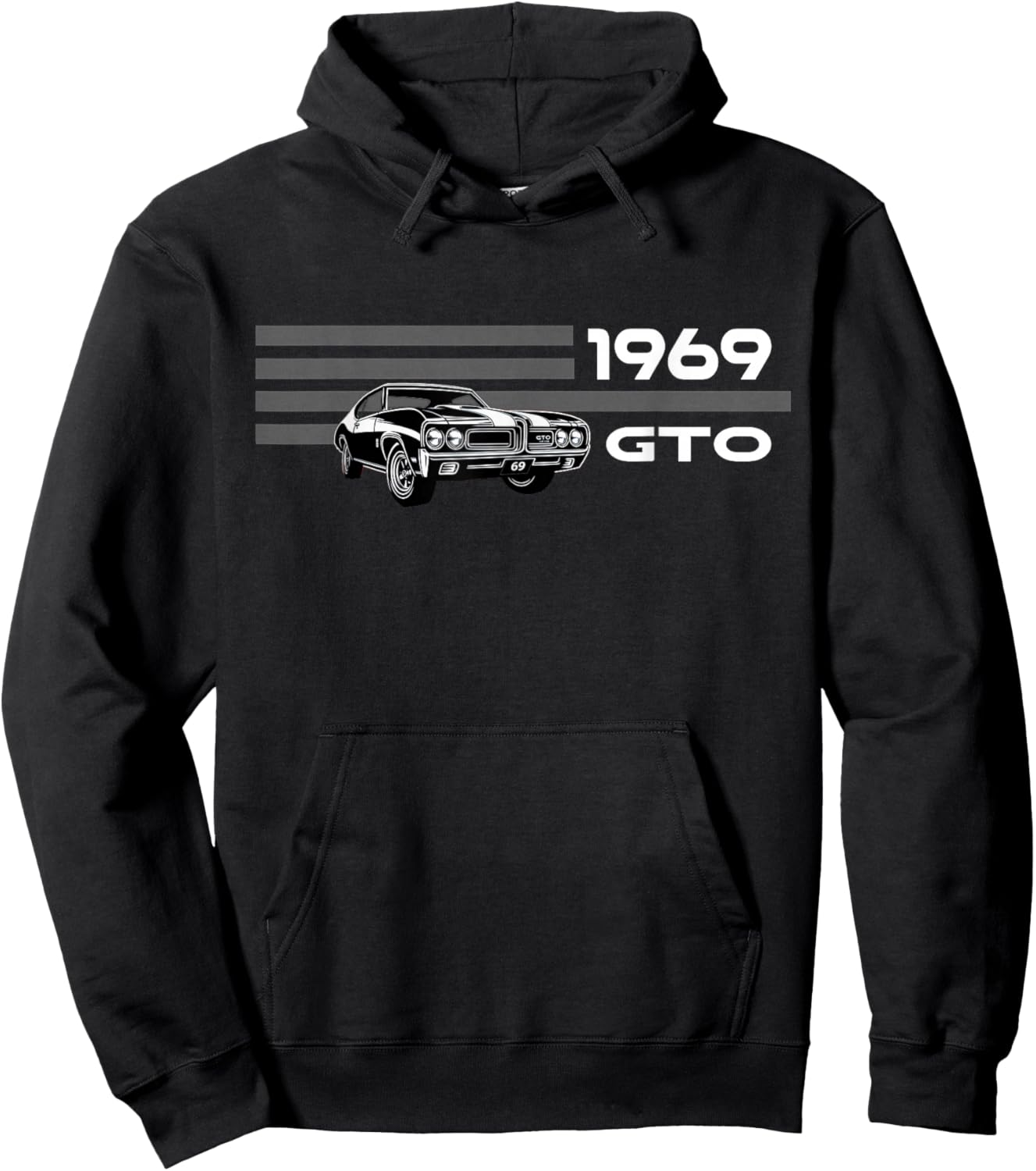Vintage 1969 GTO, Classic Cars, American Muscle CAR Art Hoodie - Hoodie | Black