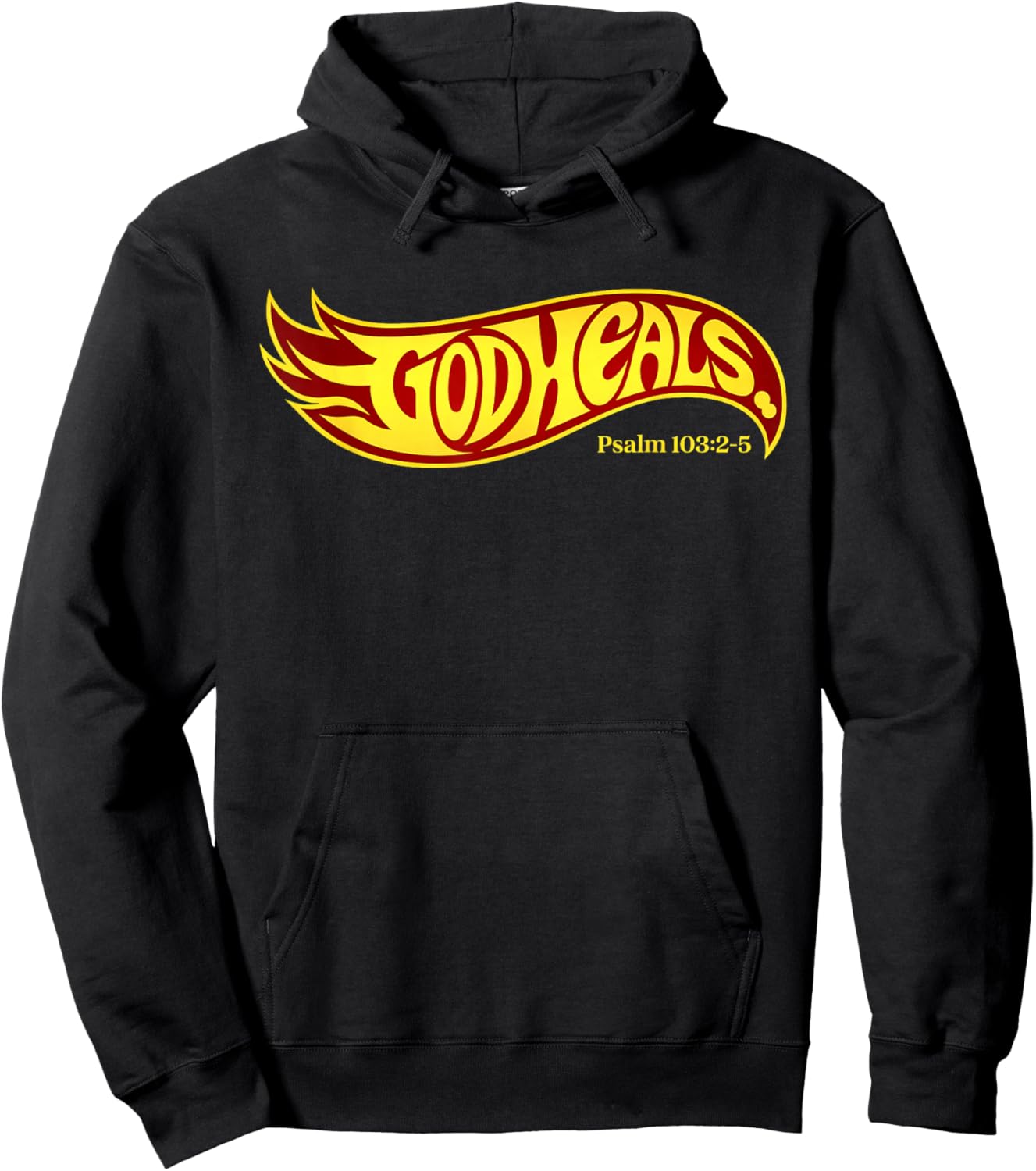 God Heals Faith Message Vintage Swoosh Psalm 103 2 5 Retro Hoodie - Hoodie | Black