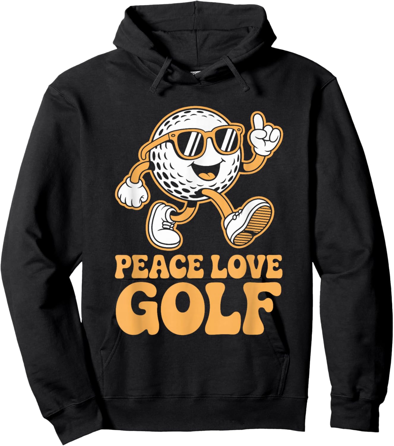Peace Love Golf, Golfer and Golfing Hoodie - Hoodie | Black