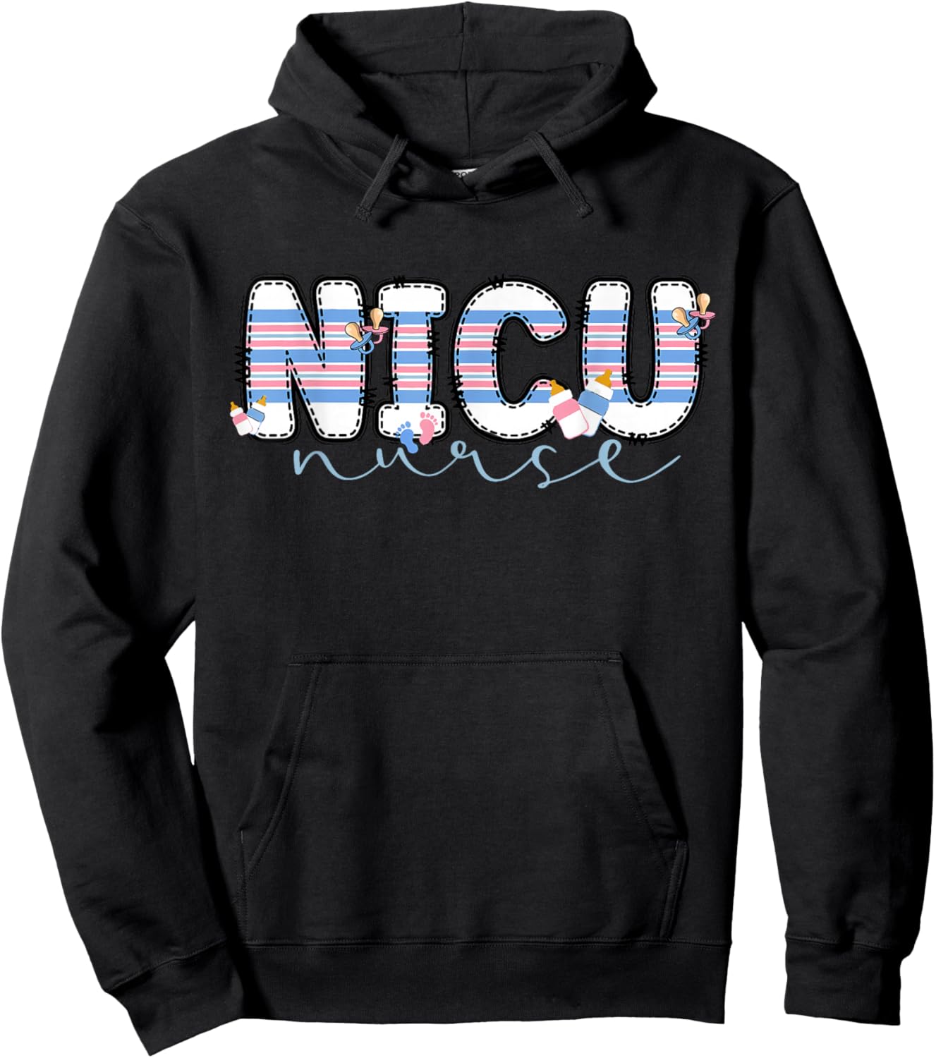 NICU Nurse Baby Blanket Neonatal Intensive Care Unit Nursing Hoodie - Hoodie | Black