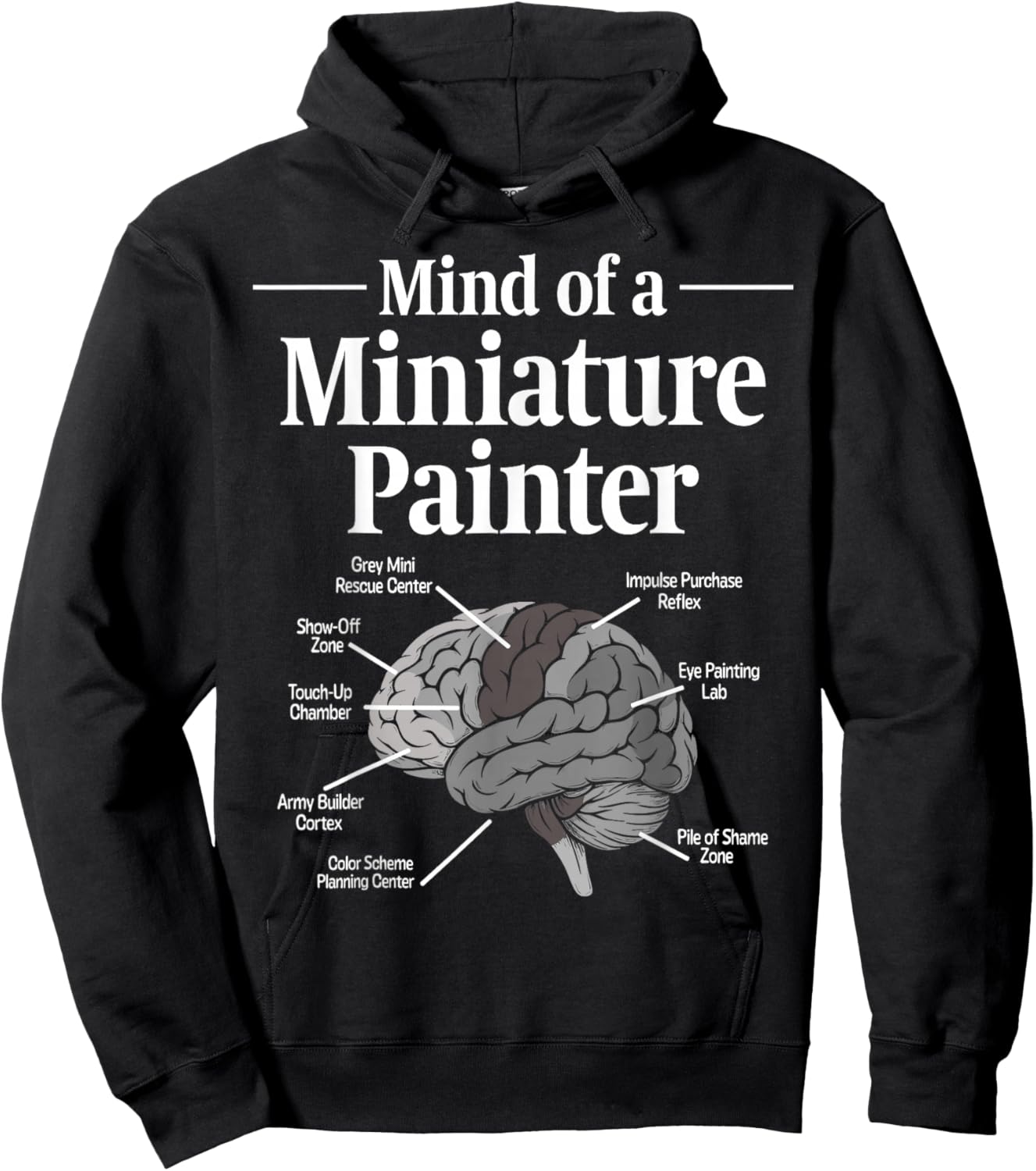 Mind of a Miniature Painter Painting Grey Minis Hoodie - Hoodie | Black