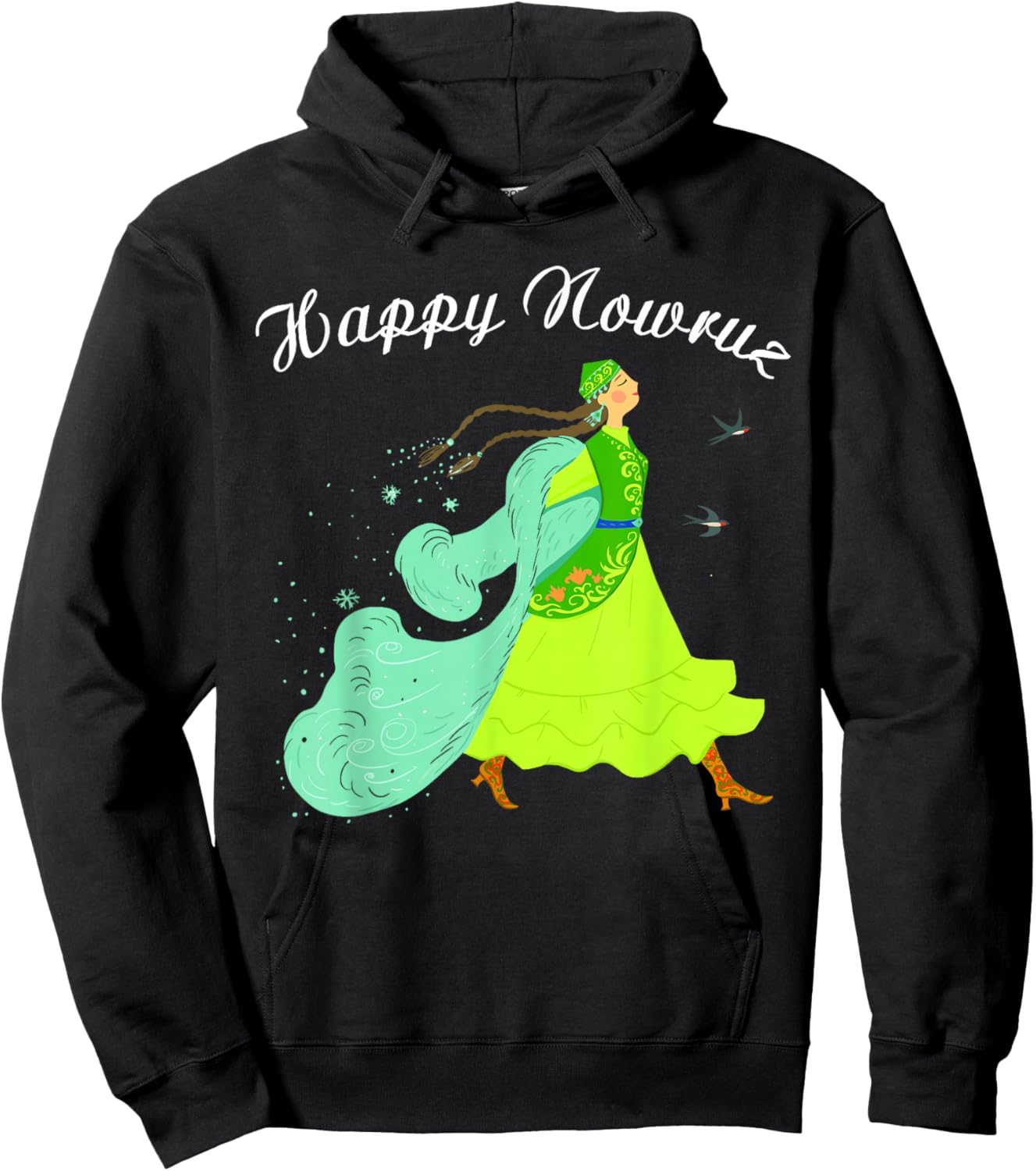 Happy Nowruz Persian New Year Party Dance Girl Women Costume Hoodie - Hoodie | Black