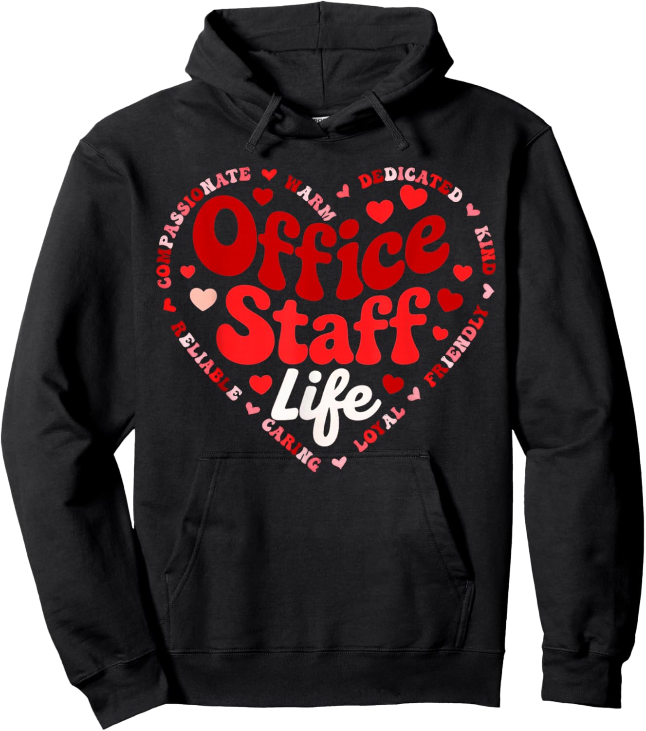 Front Office Staff Life Valentine Admin Back to School Hoodie - Hoodie | Black