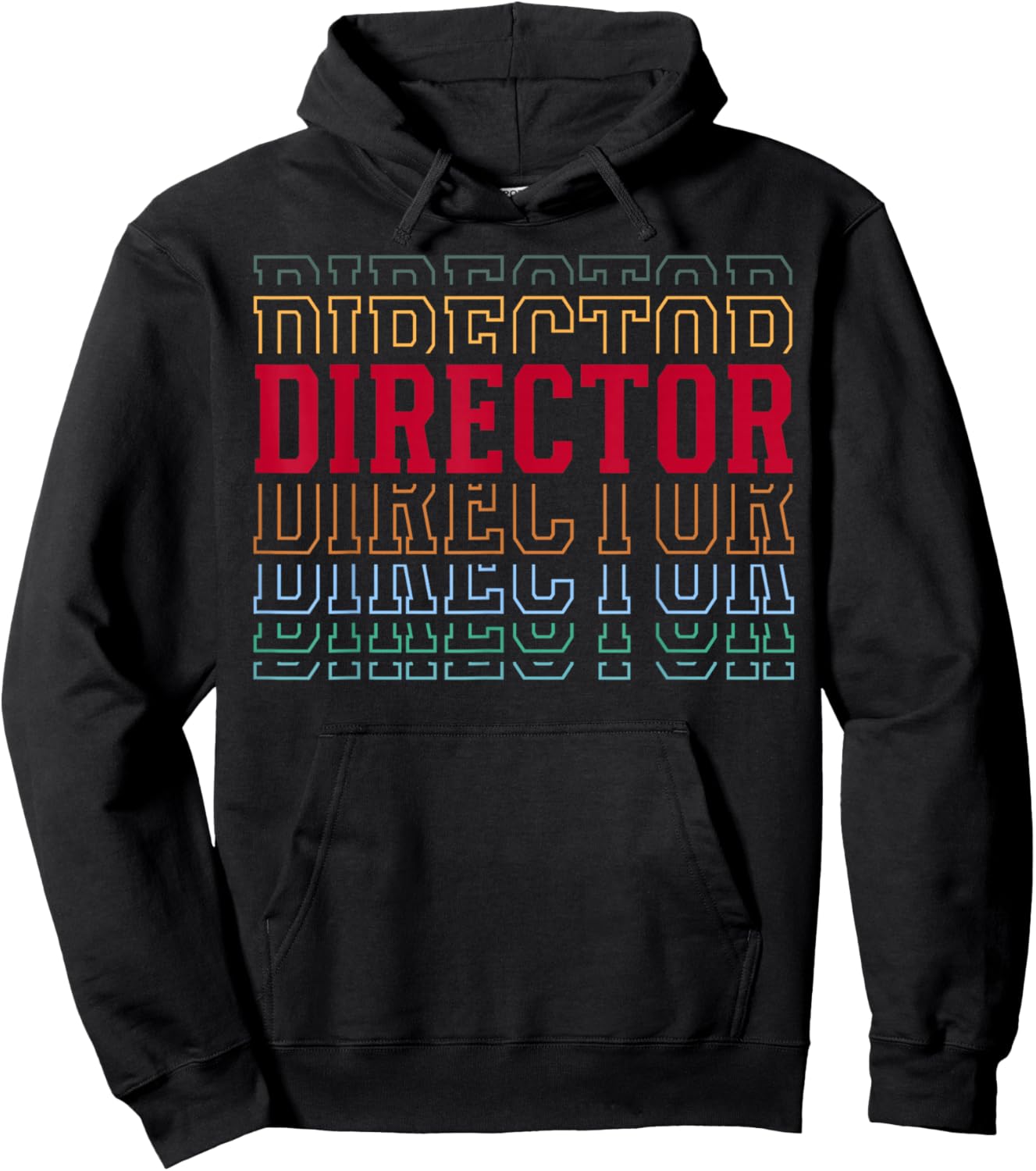 Director Funny Retro Layered Text Directing Men Women Hoodie - Hoodie | Black
