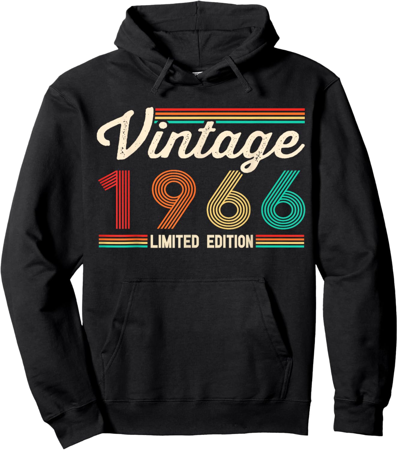 Vintage 1966 60th Birthday Retro Men Women 60 Years Old Hoodie - Hoodie | Black