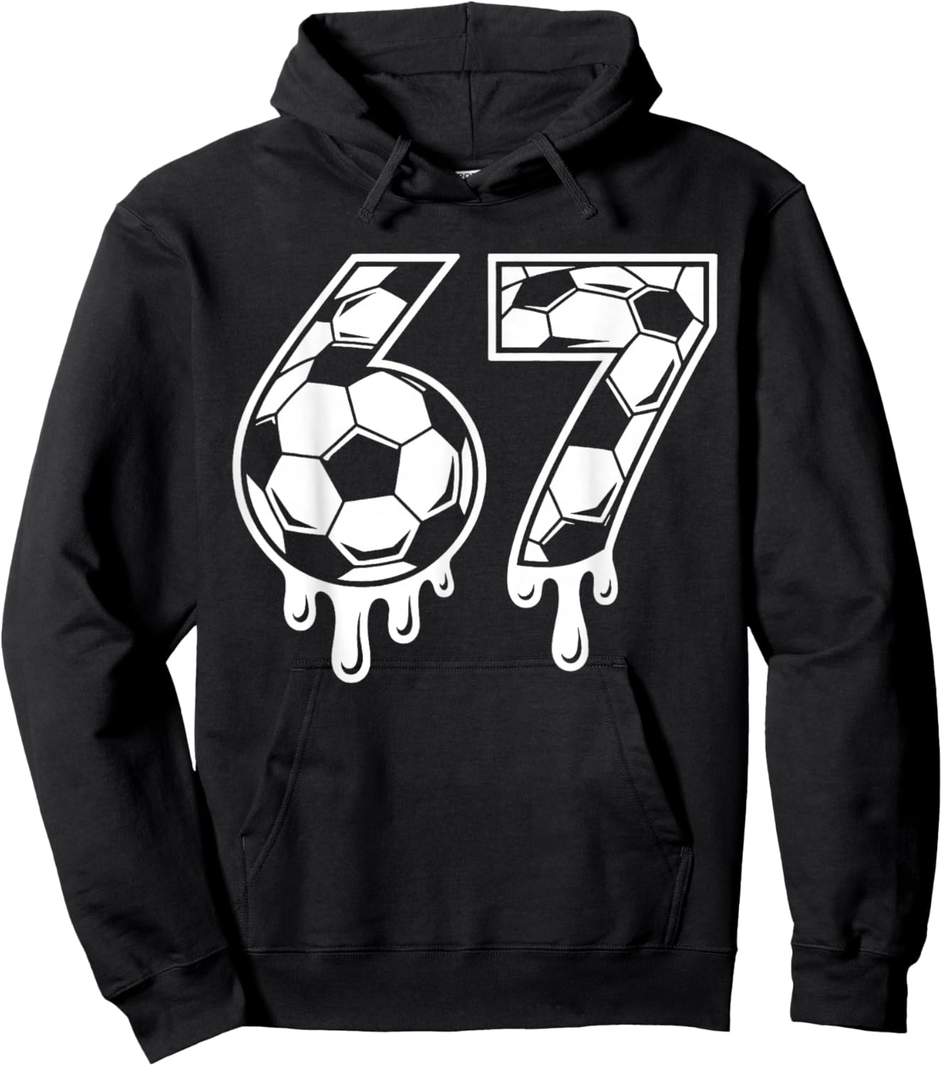 67 Soccer Ice Cream Drip Gen Alpha Six Seven Meme Slang Hoodie - Hoodie | Black