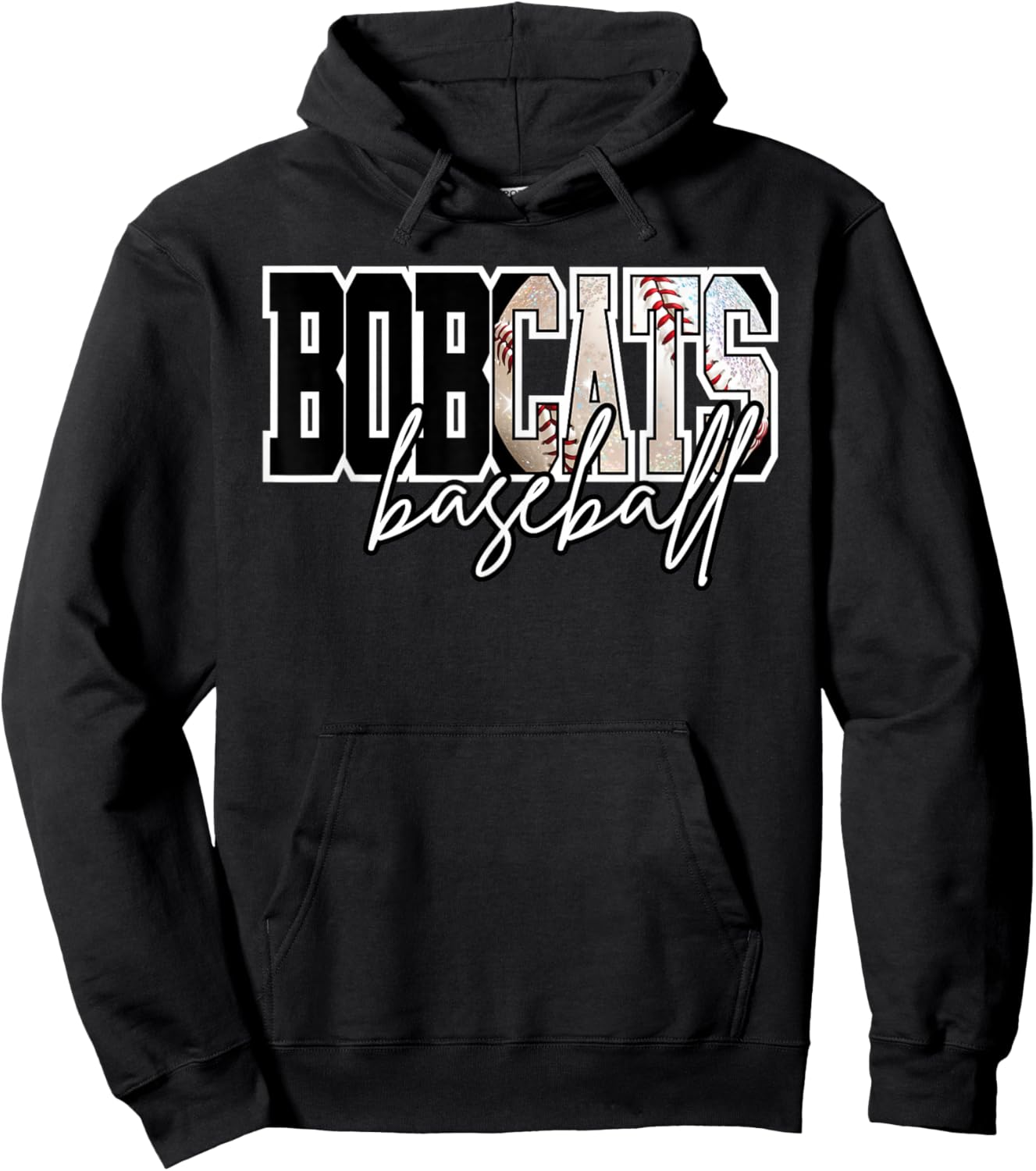 Bobcats Baseball Mom Game Day School Spirit Bobcat Pride Hoodie - Hoodie | Black