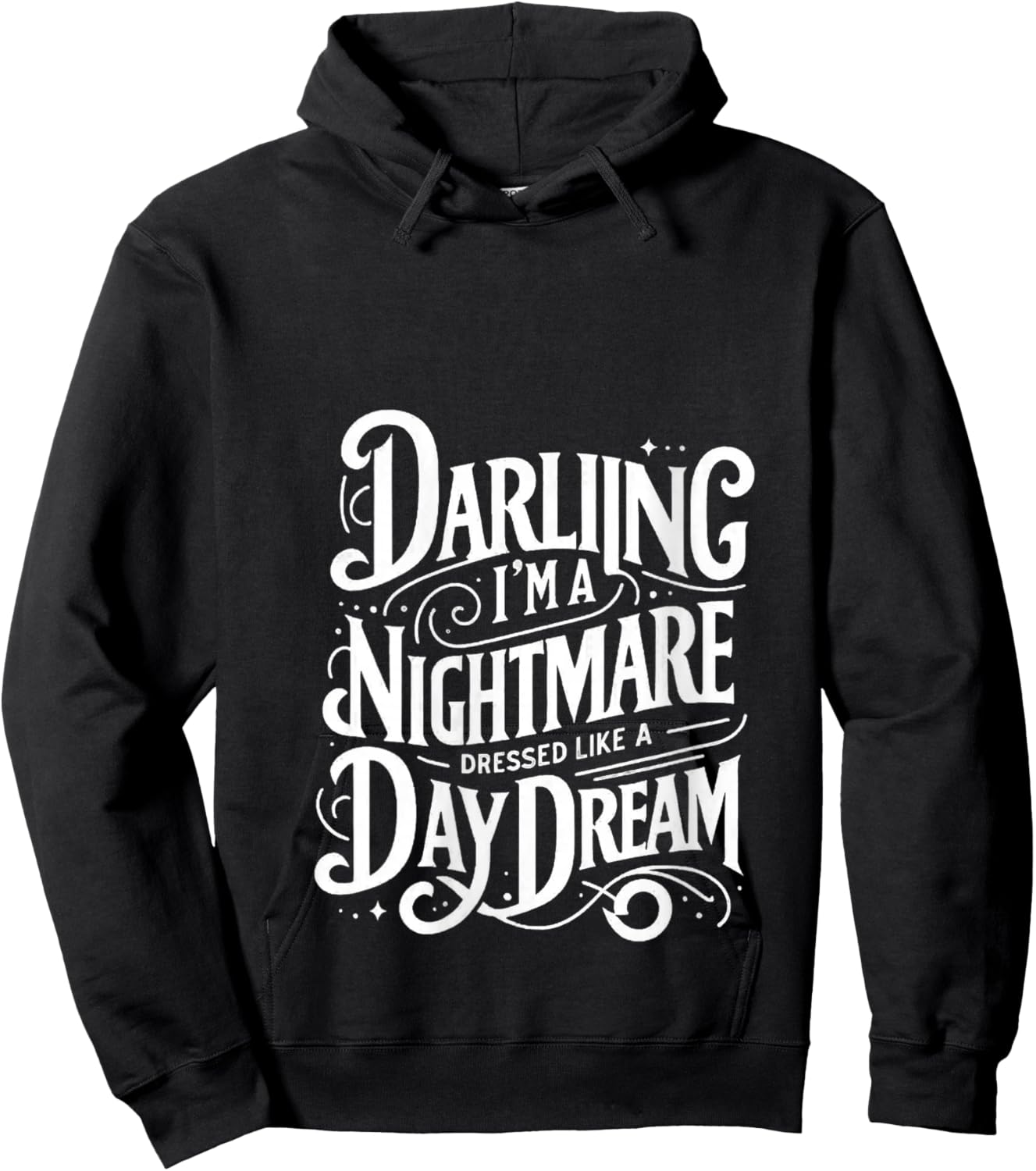 Women's Darling I'm a Nightmare Dressed Vintage Like a Daydream V-Neck Hoodie - Hoodie | Black