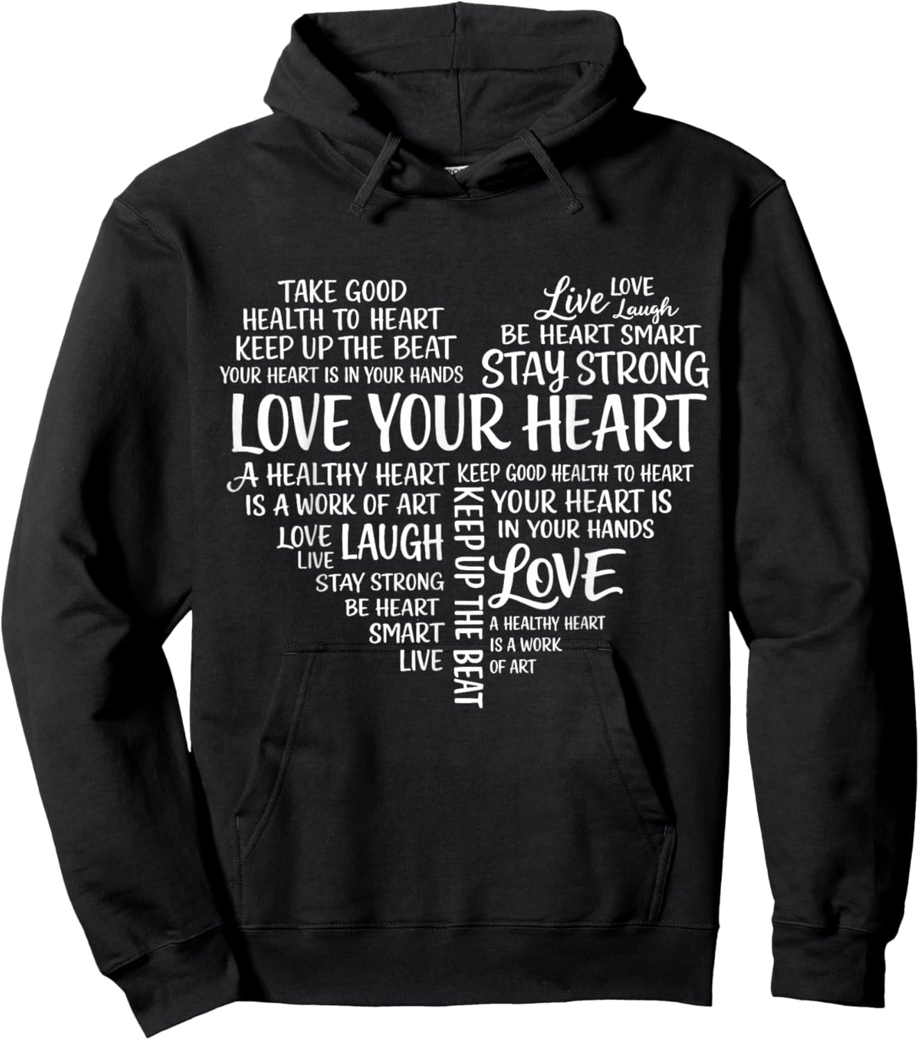 Love Your Heart Health Awarness in February We Wear Red Hoodie - Hoodie | Black
