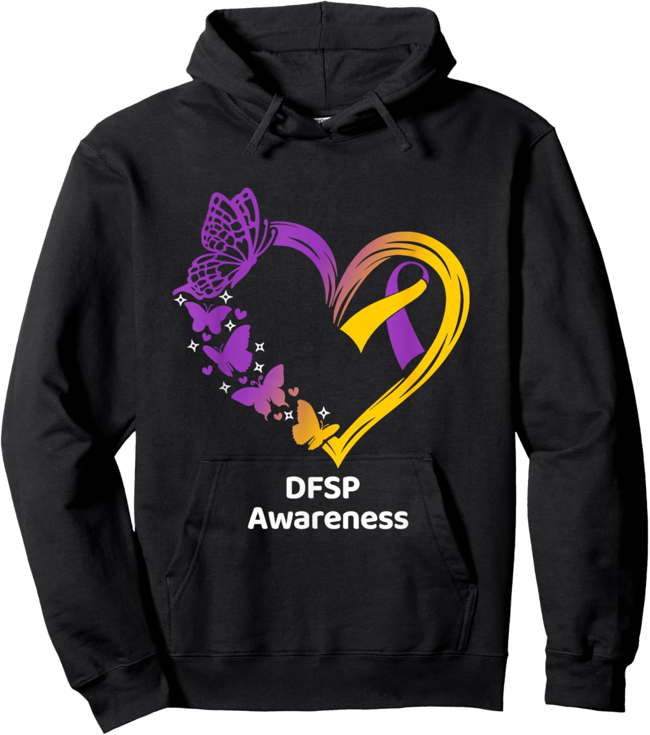 DFSP Awareness Heart Butterfly with Ribbon Hoodie - Hoodie | Black