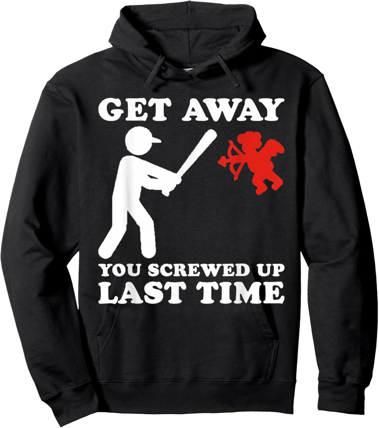 Funny Baseball Anti Valentine Humor Cupid Joke Men Women Hoodie - Hoodie | Black