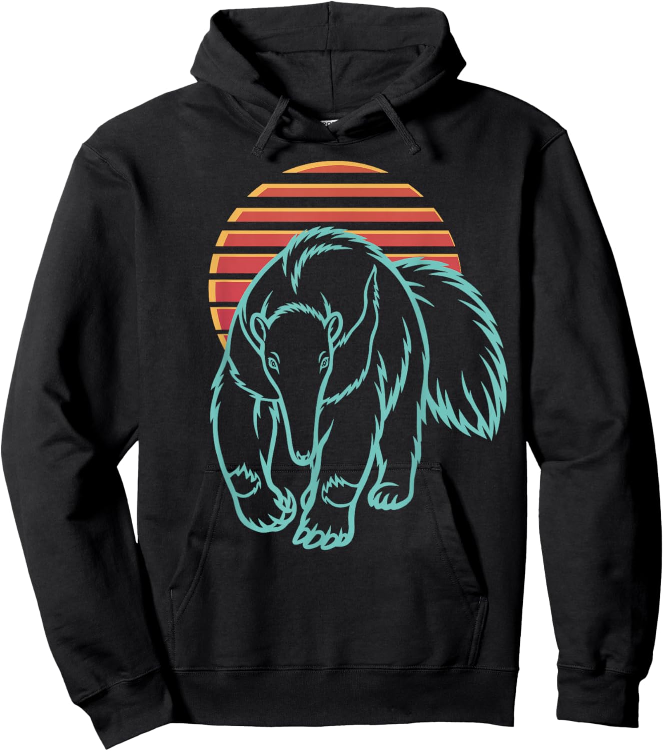 Anteater Lover Animal Retro Synthwave 80s Hoodie - Hoodie | Black