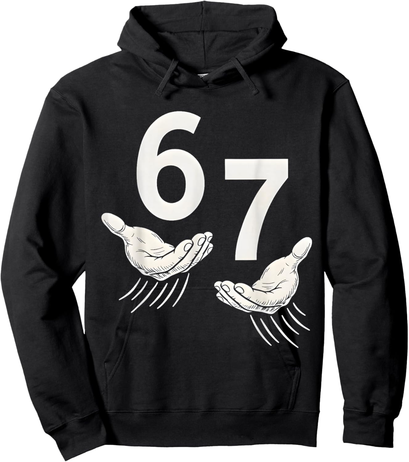 6 7 Six Seven Meme Hand Hoodie - Hoodie | Black