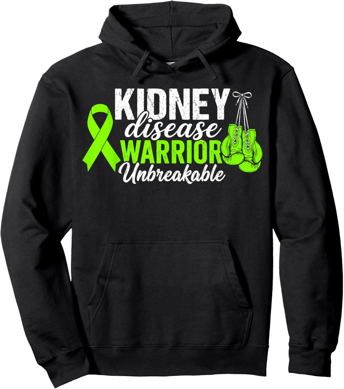 Kidney Disease Warrior Unbreakable Kidney Disease Awareness Hoodie - Hoodie | Black