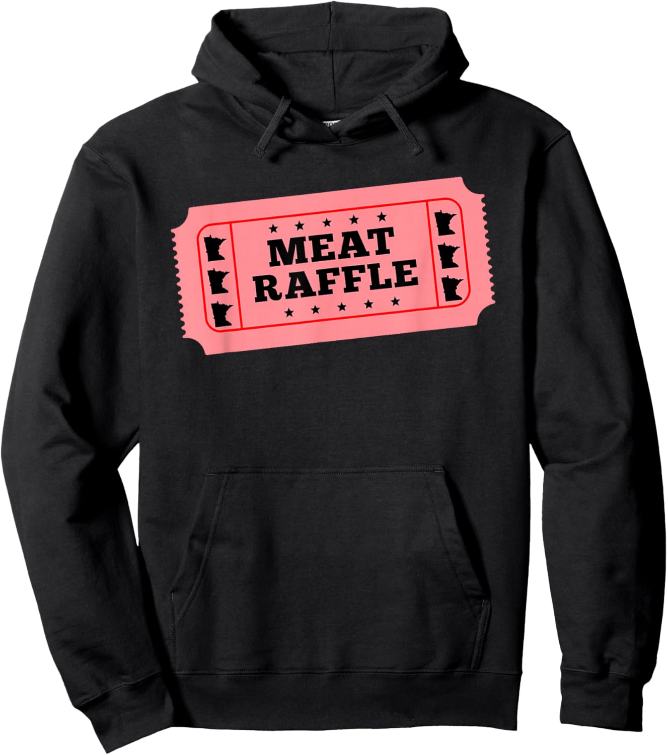 Minnesota Meat Raffle Vintage Ticket Football Fundraiser Hoodie - Hoodie | Black