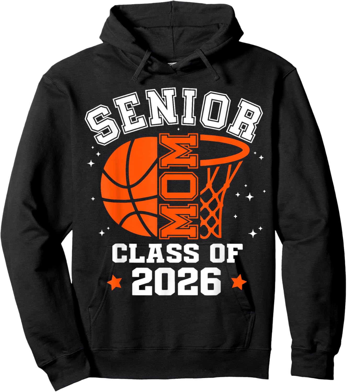 Senior Mom Class of 2026 Basketball Graduation Hoodie - Hoodie | Black