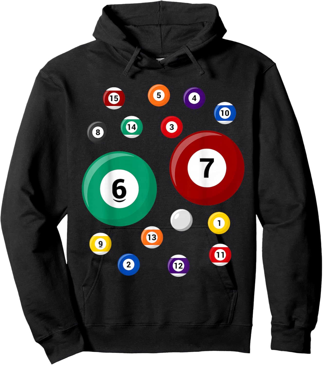 Funny 67 Meme Six Seven Pool Ball Billiard Lover Gen Alpha Hoodie - Hoodie | Black