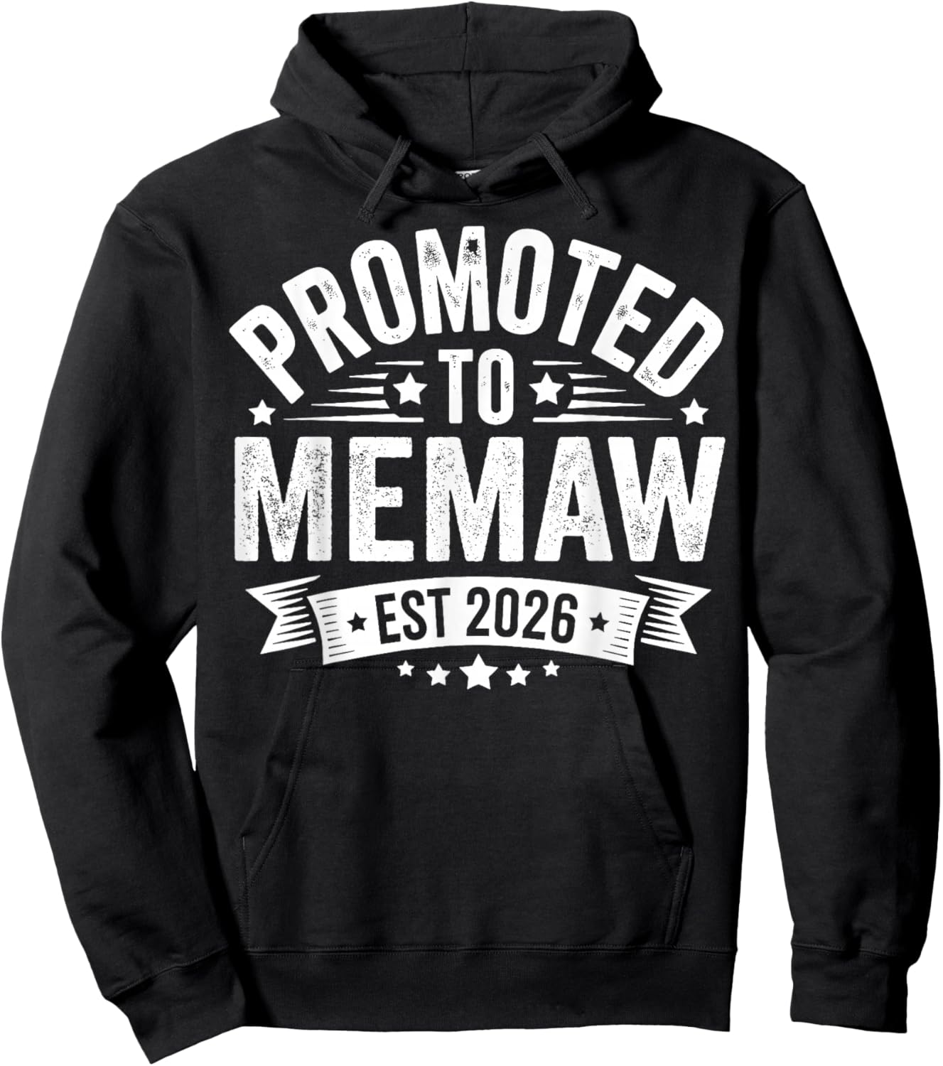 Promoted to Memaw Est 2026 Baby Announcement Hoodie - Hoodie | Black