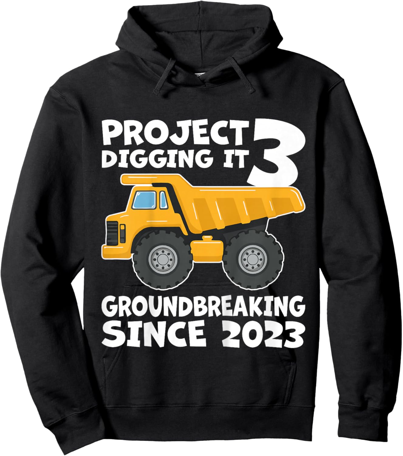 Kids Project 3 Digging it 3rd Birthday boy 3 Years Old Hoodie - Hoodie | Black
