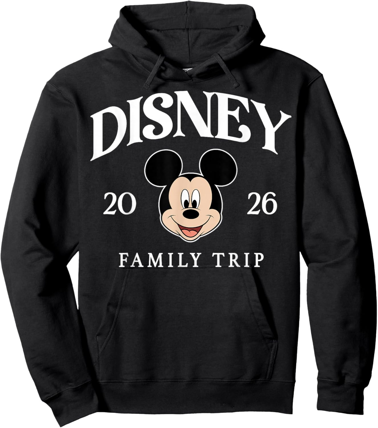 Disney Mickey and Friends Disney 2026 Family Trip Light Text Hoodie - Hoodie | Black