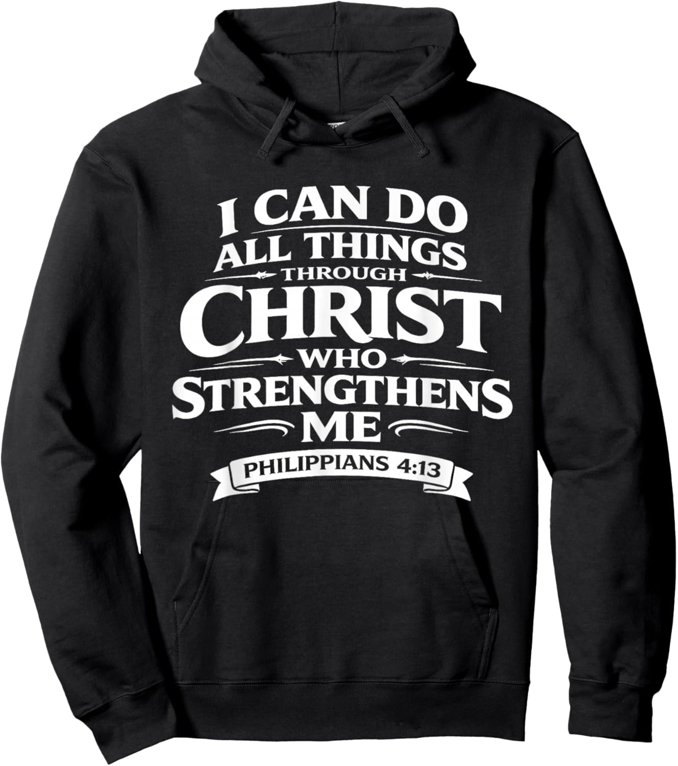 Philippians 4:13 Bible Verse Christian Hoodie - Hoodie | Black