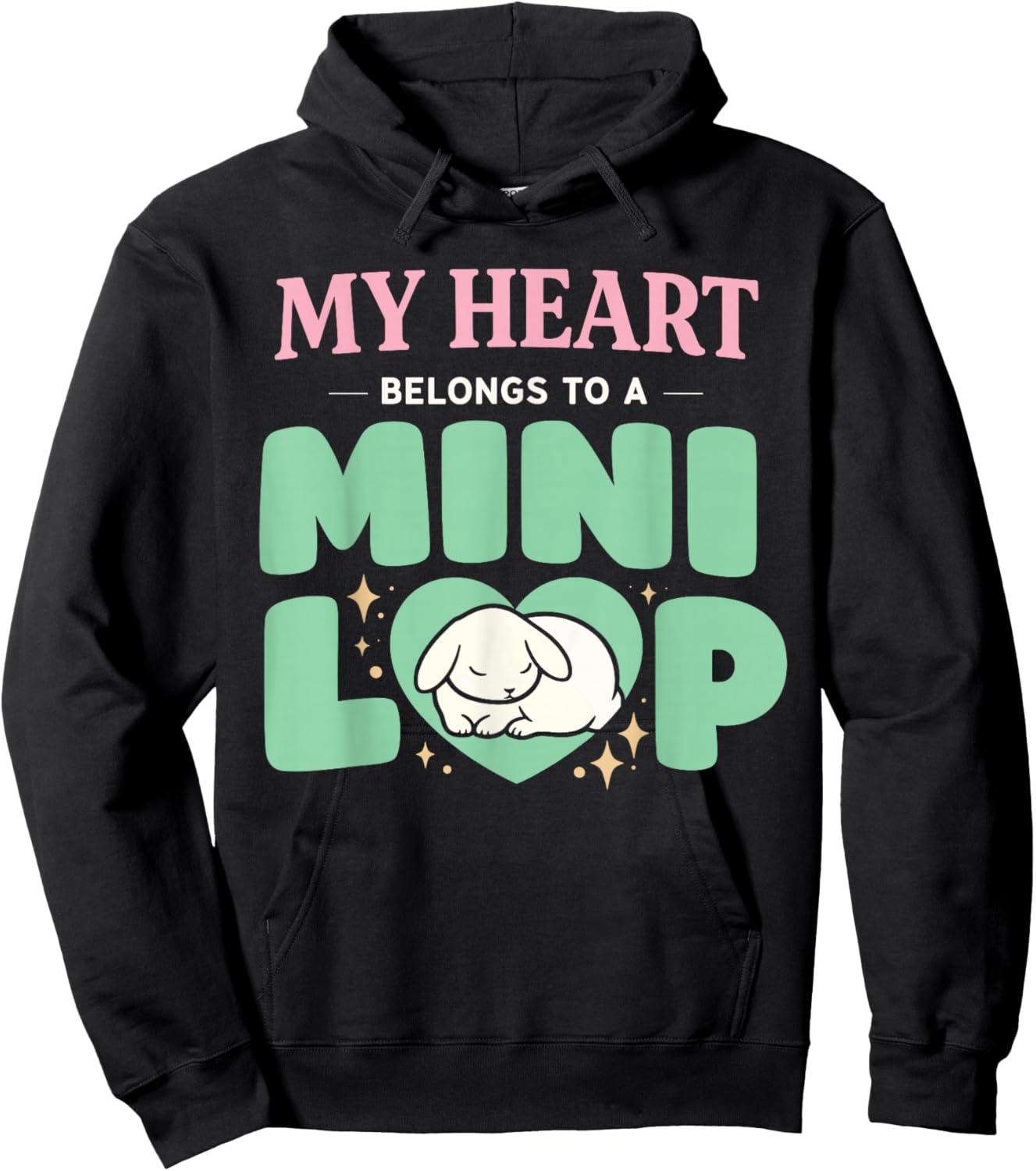 Rabbit Owner Bunny Mom Mini Lop Lover Cute Bunny Pride Hoodie - Hoodie | Black