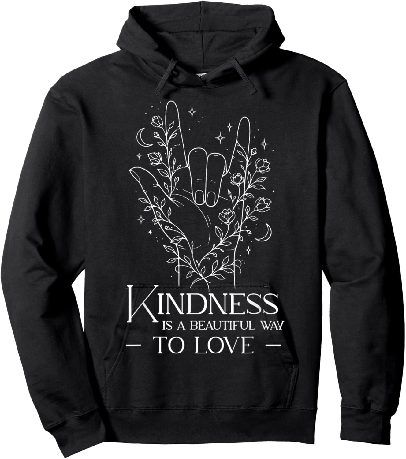 ASL I Love You Symbol Kindness Love Quote Sign Language Hoodie - Hoodie | Black