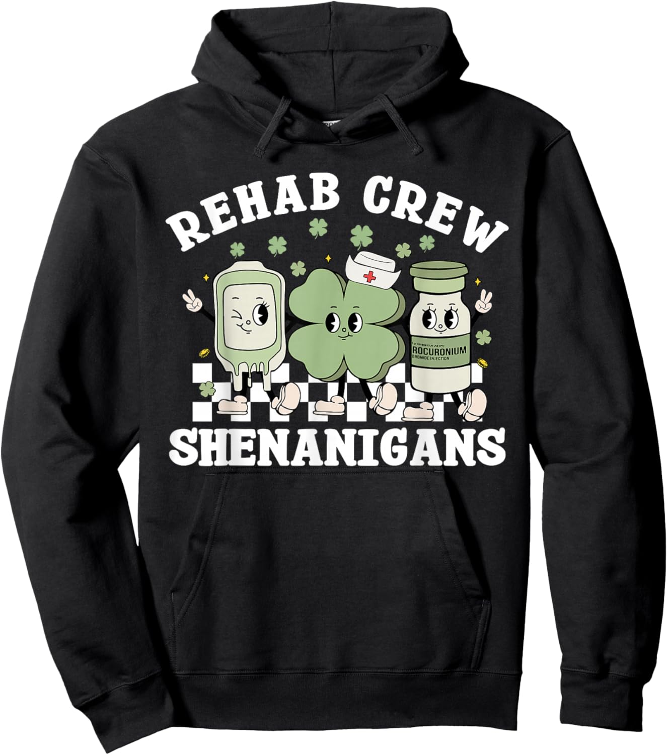 St Patrick's Day Rehab Crew Rehabilitation Physical Therapy Hoodie - Hoodie | Black