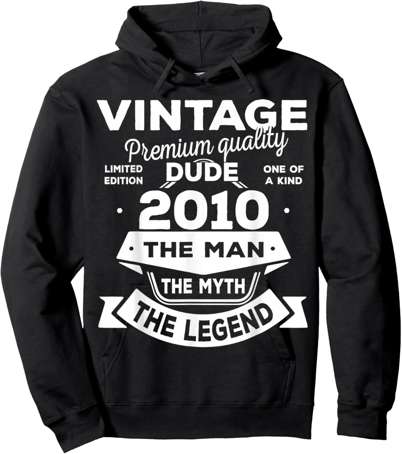 16th Birthday Gift Man Myth Legend 2010 16 for Years Old Hoodie - Hoodie | Black