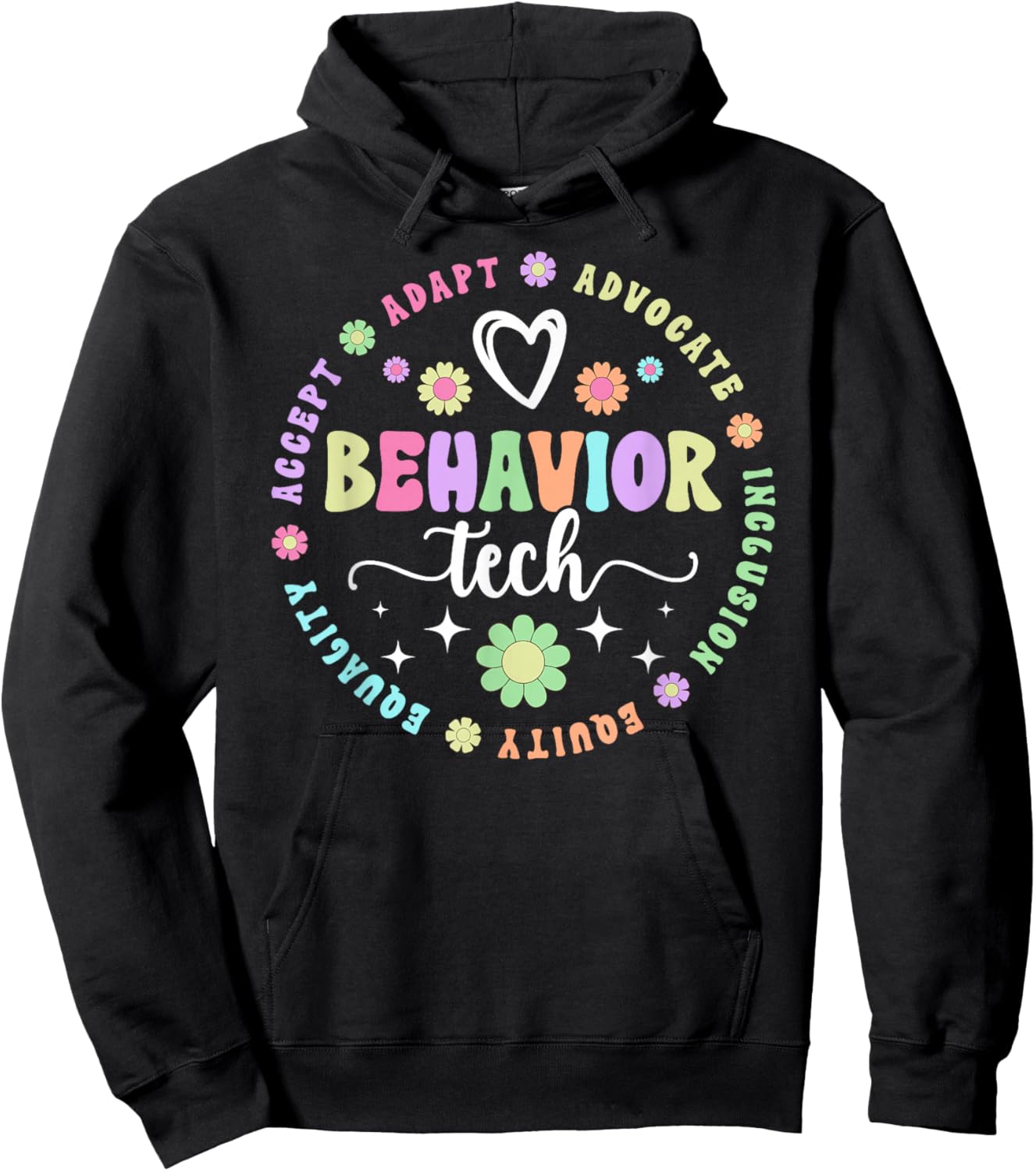 Behavior Tech Appreciation Circle Behavioral Technician Hoodie - Hoodie | Black
