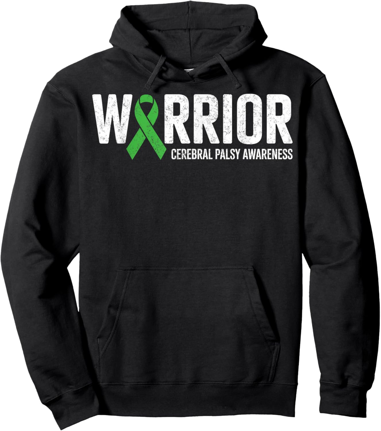 Warrior Fighter Cerebral Palsy Awareness CP Ribbon Support Hoodie - Hoodie | Black