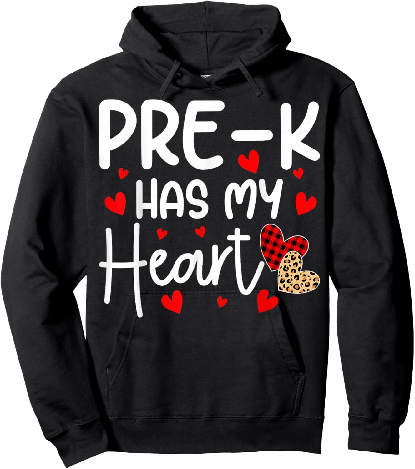 Pre-k Has My Heart Funny Valentine's Day Students Teacher Hoodie - Hoodie | Black