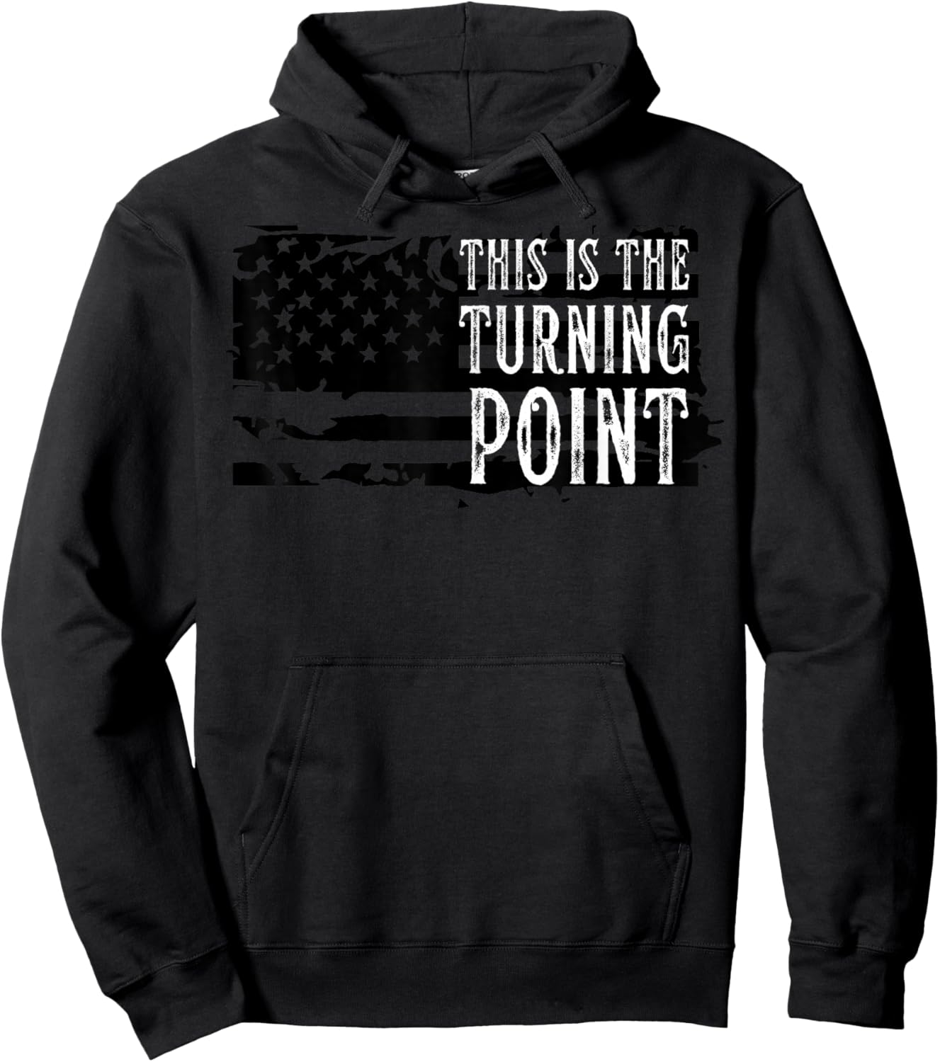 Men Vintage This is The Turning Point USA Flag Hoodie - Hoodie | Black