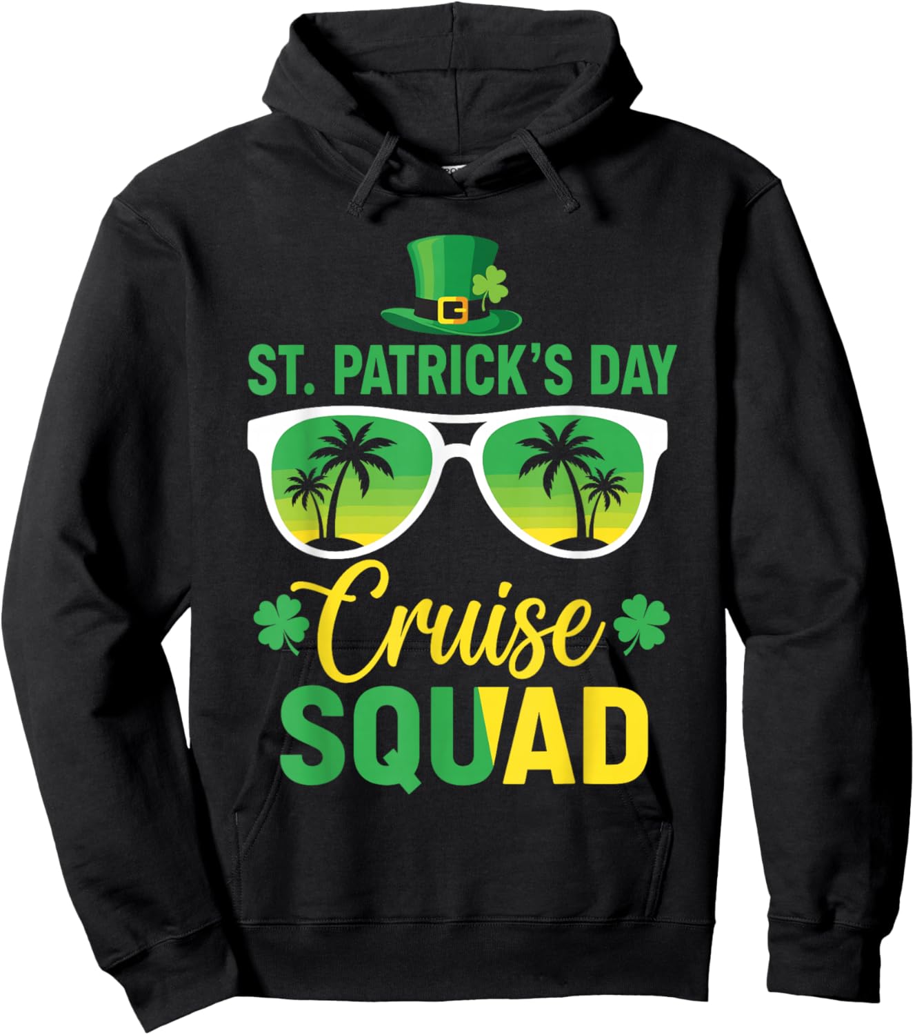 St Patrick's Day Cruise 2026 Lucky Island Vibes Squad Hoodie - Hoodie | Black