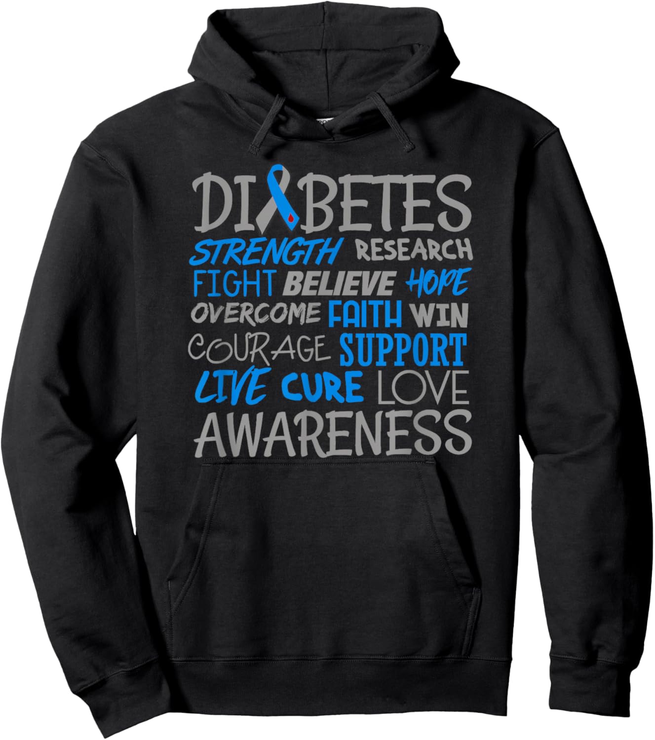 Diabetes Awareness Month Live Cure Love Support T1D Hoodie - Hoodie | Black