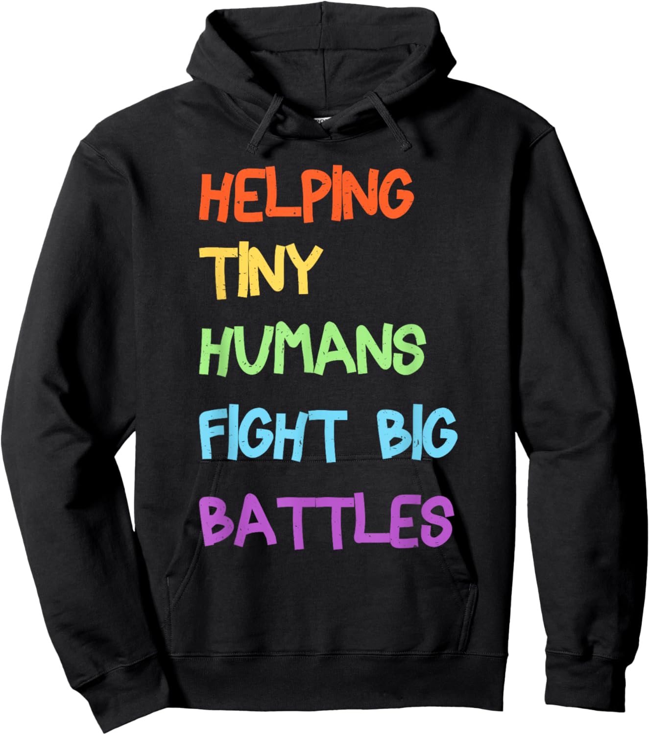 Helping Tiny Humans Fight Big Battles Pediatric ICU Nurse Hoodie - Hoodie | Black