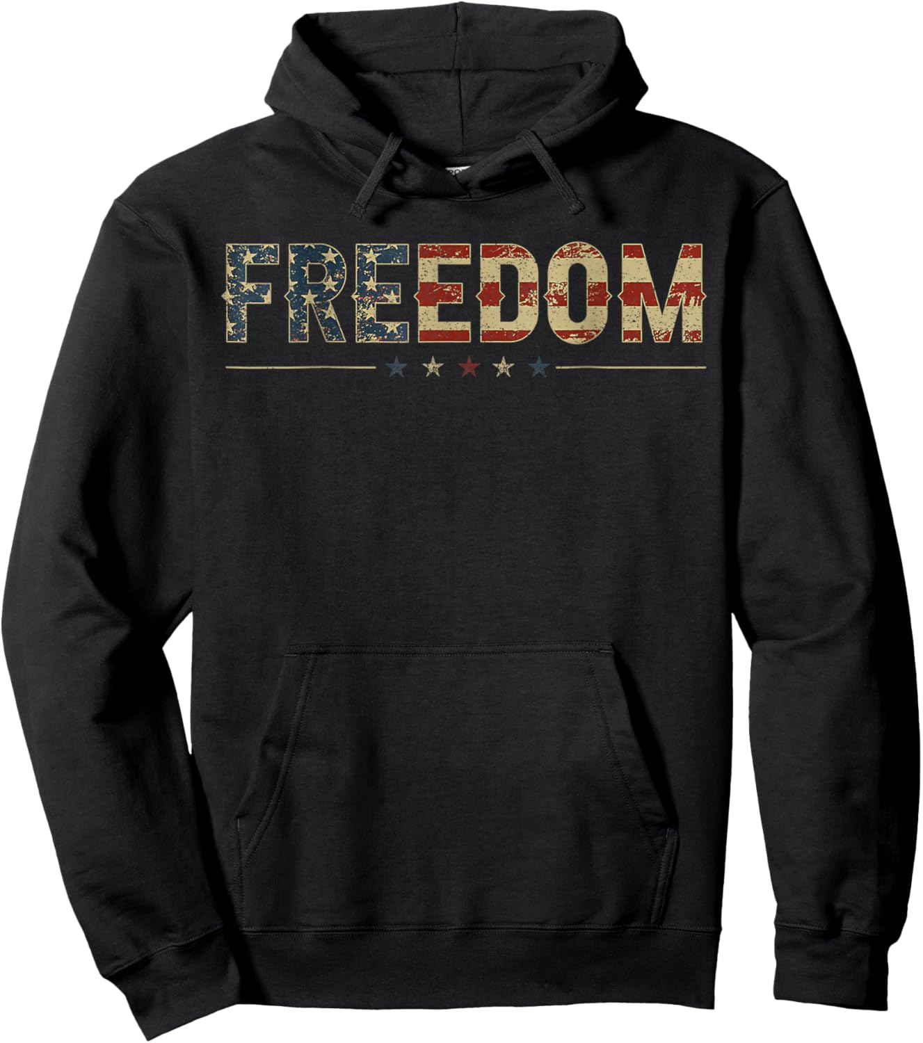 Freedom Vintage America Flag Hoodie - Hoodie | Black