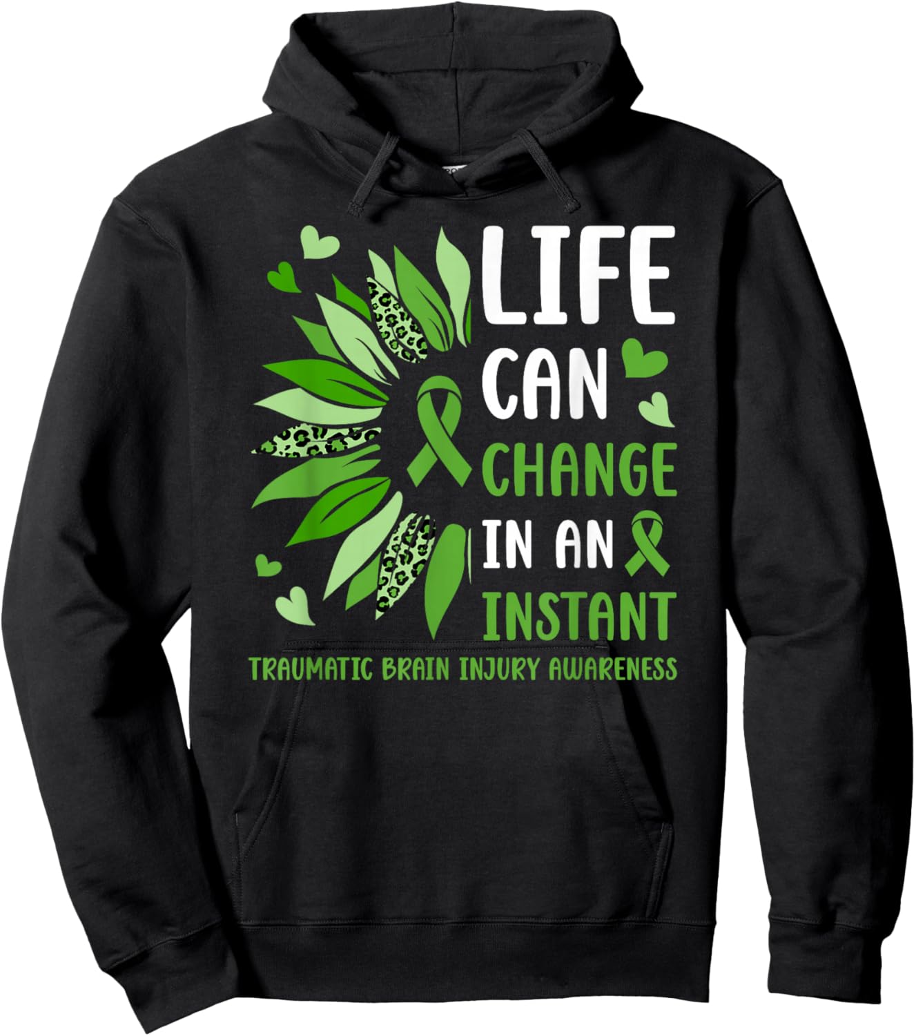 Traumatic Brain Injury Awareness TBI Awareness Month Hoodie - Hoodie | Black