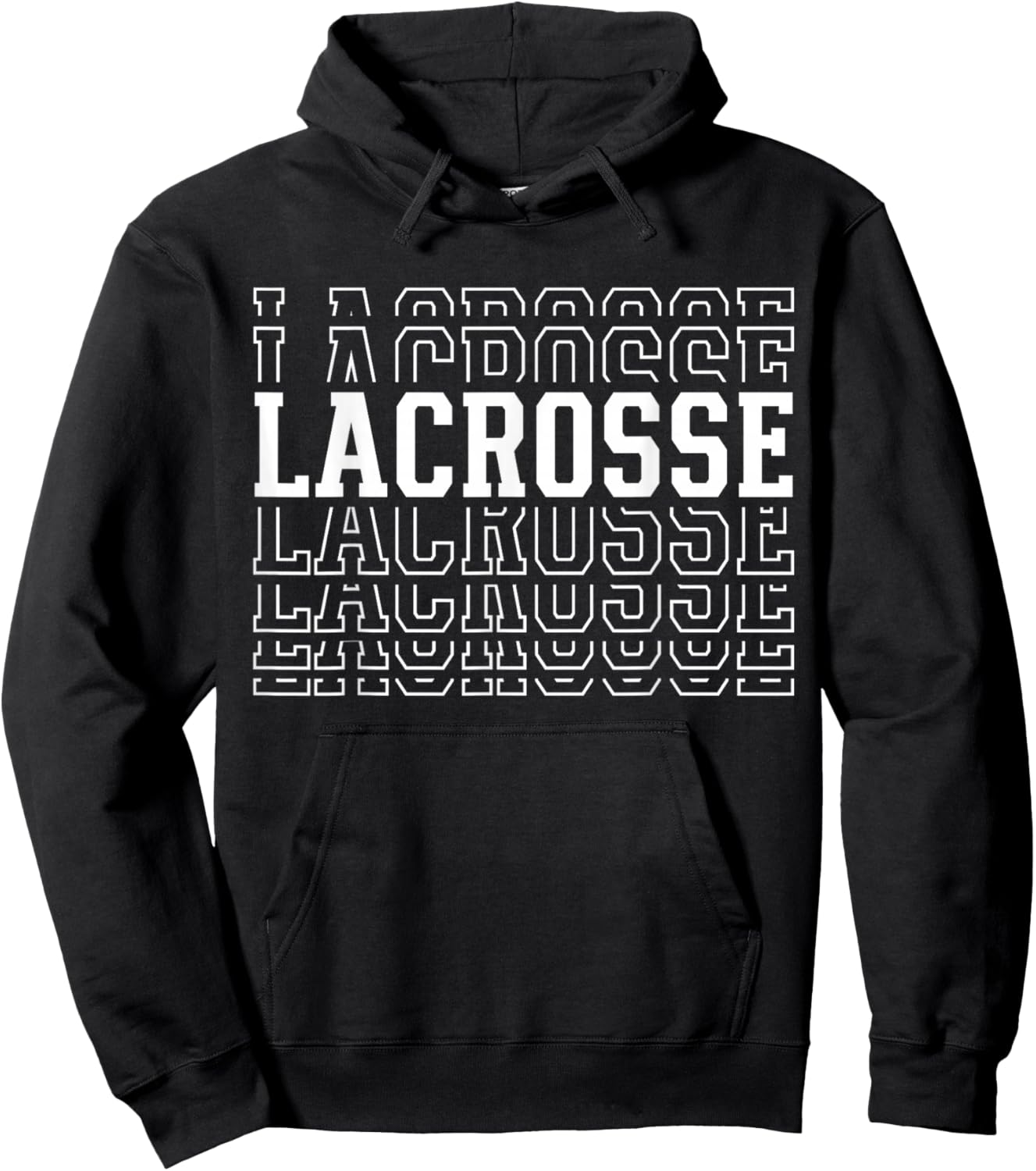Lacrosse Funny Layered Text Team Player Coach Youth Hoodie - Hoodie | Black