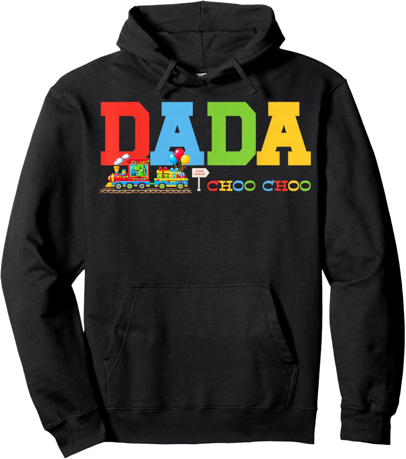 Train Birthday Dada Hoodie - Hoodie | Black