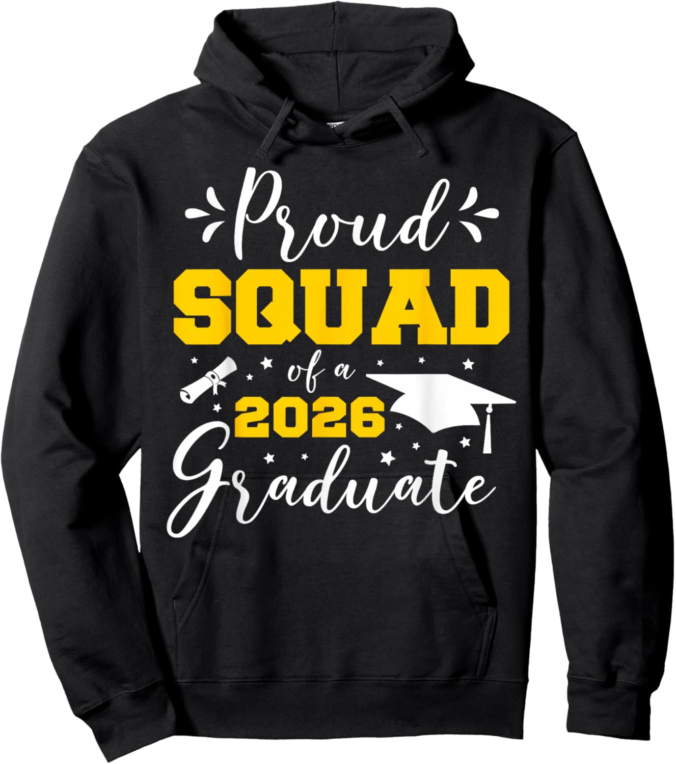 Proud Squad of A 2026 Graduate Matching Senior Graduation Hoodie - Hoodie | Black