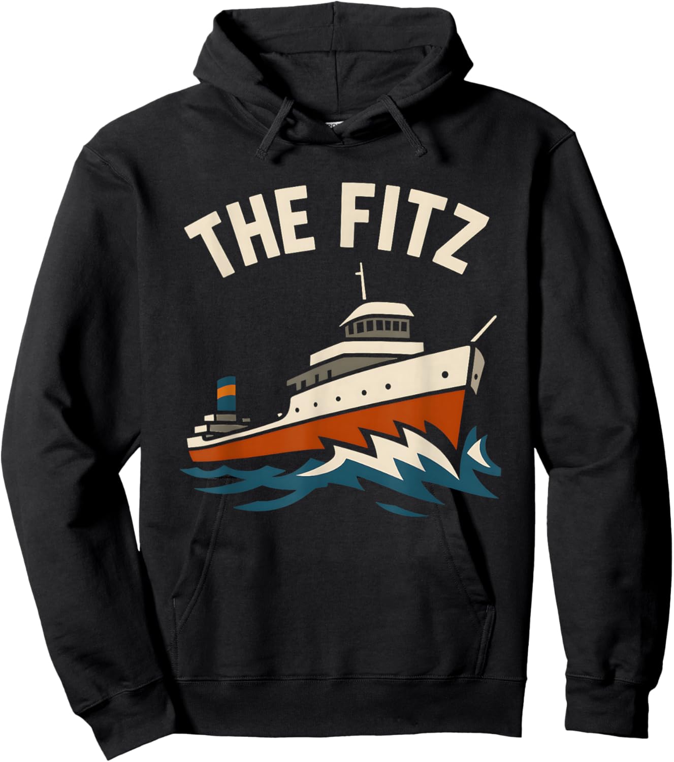 The Fitz SS Edmund Fitzgerald Great Lakes Shipwreck Vintage Hoodie - Hoodie | Black