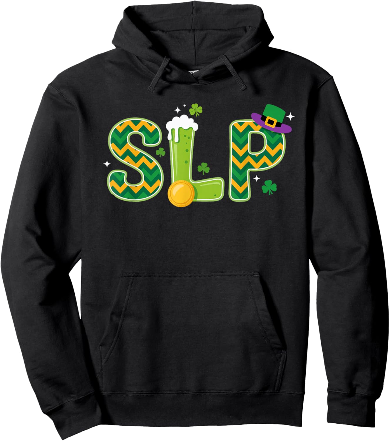 SLP St Patrick's Day Speech Therapist Hoodie - Hoodie | Black