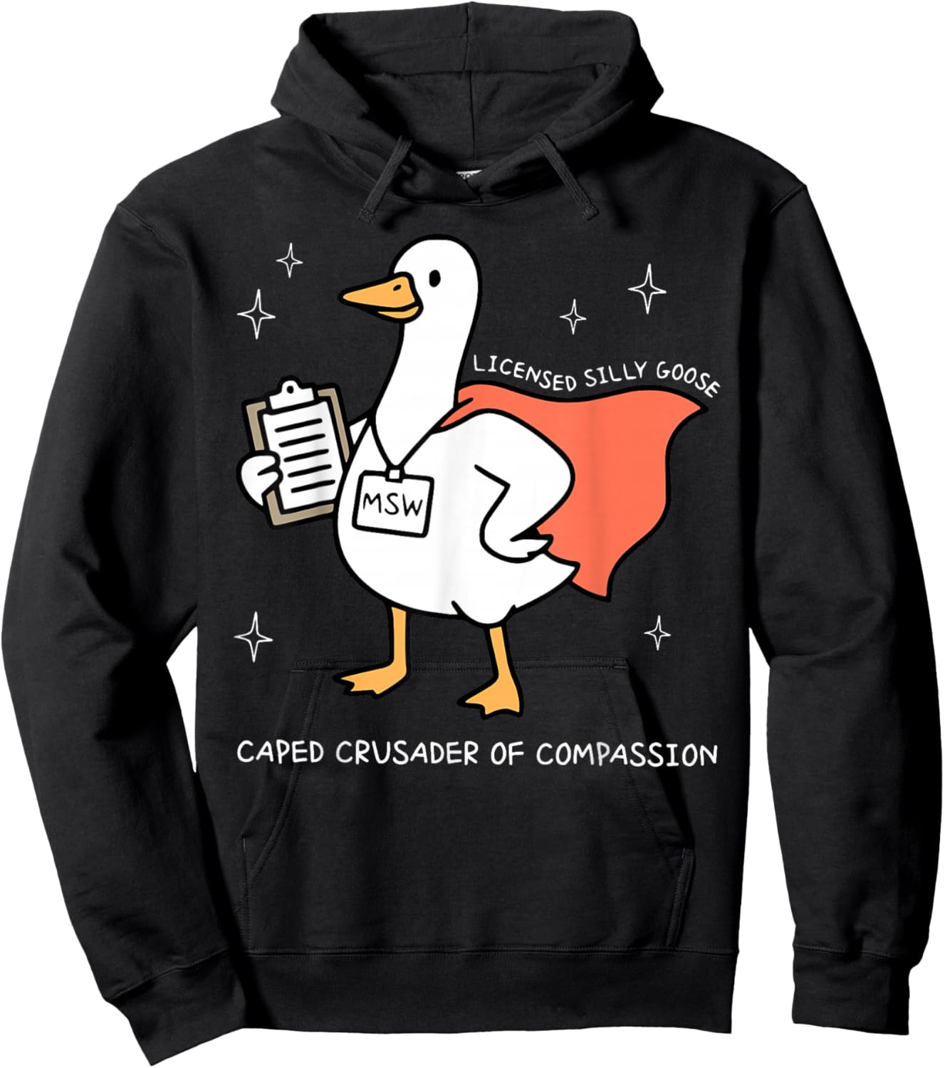 Silly Goose Social Worker MSW LMSW LCSW School Counselor Hoodie - Hoodie | Black