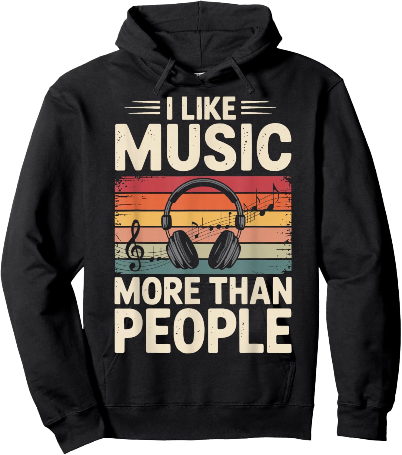 I Like Music More Than People Hoodie - Hoodie | Black
