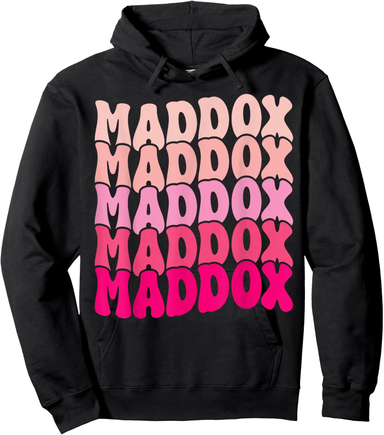 Vintage Maddox Personalized Name I Love Maddox 80's Groovy Hoodie - Hoodie | Black