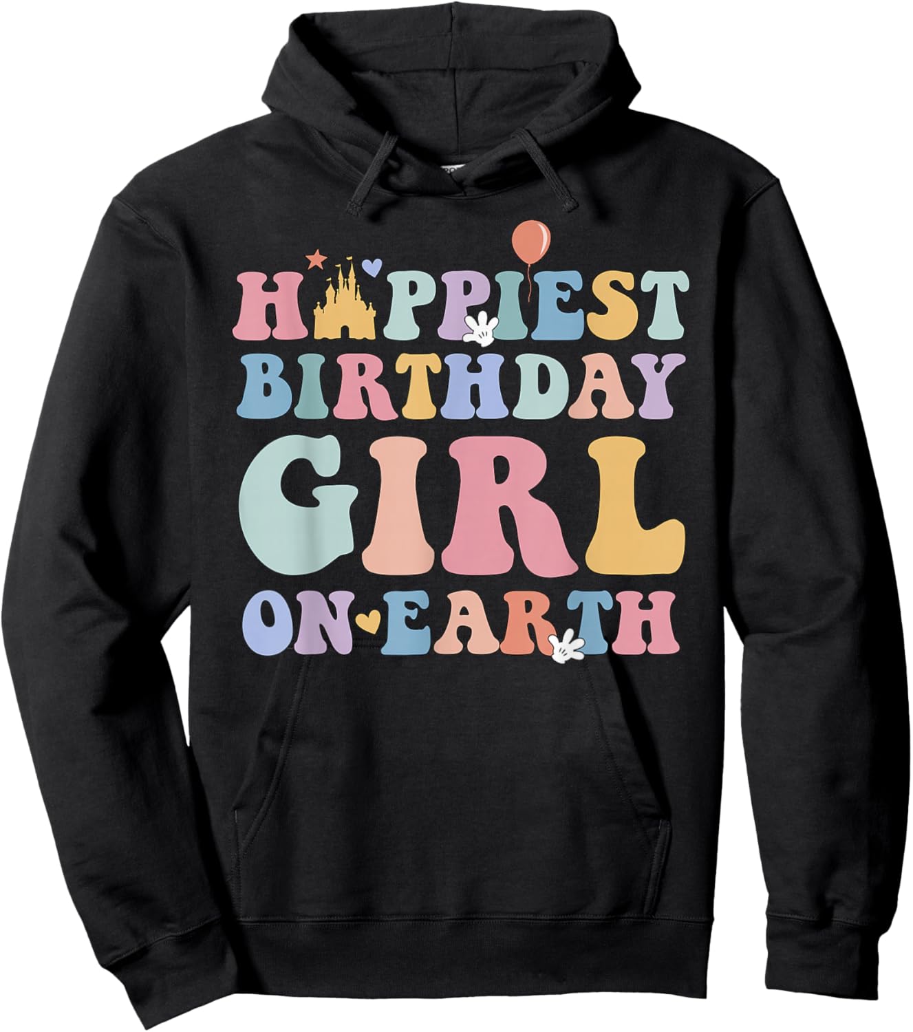 Happiest Birthday Girl On Earth, Matching Family Trip Hoodie - Hoodie | Black