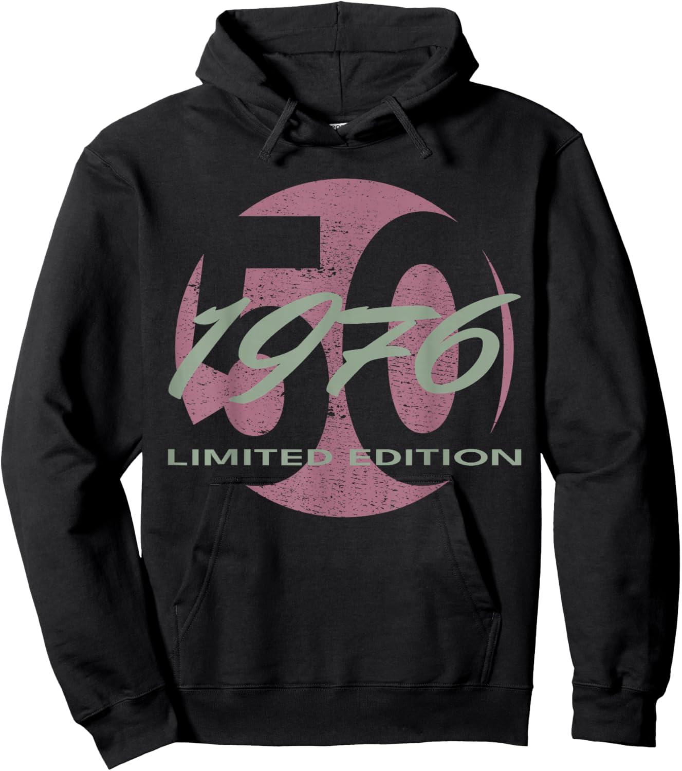 50th Birthday Man Woman 50 Years 1976 Funny Gift Hoodie - Hoodie | Black