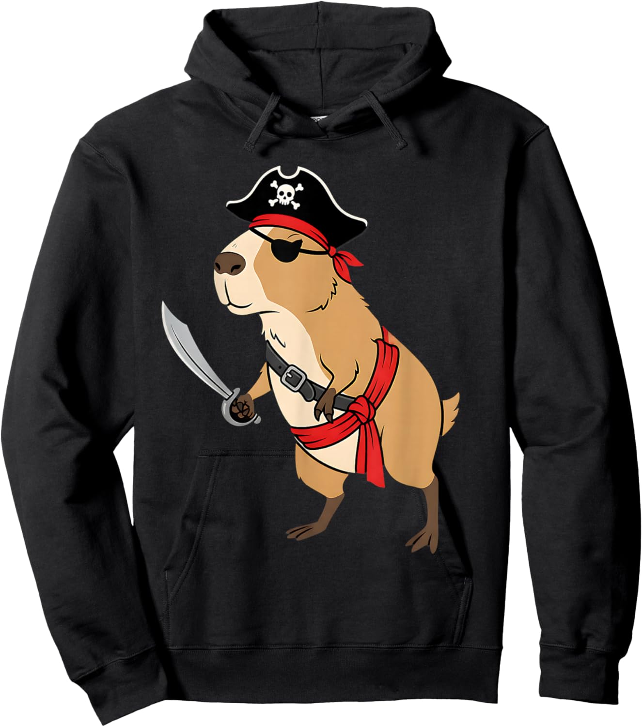 Pirate Capybara Toddler Boy Funny Kids Halloween Costume Hoodie - Hoodie | Black
