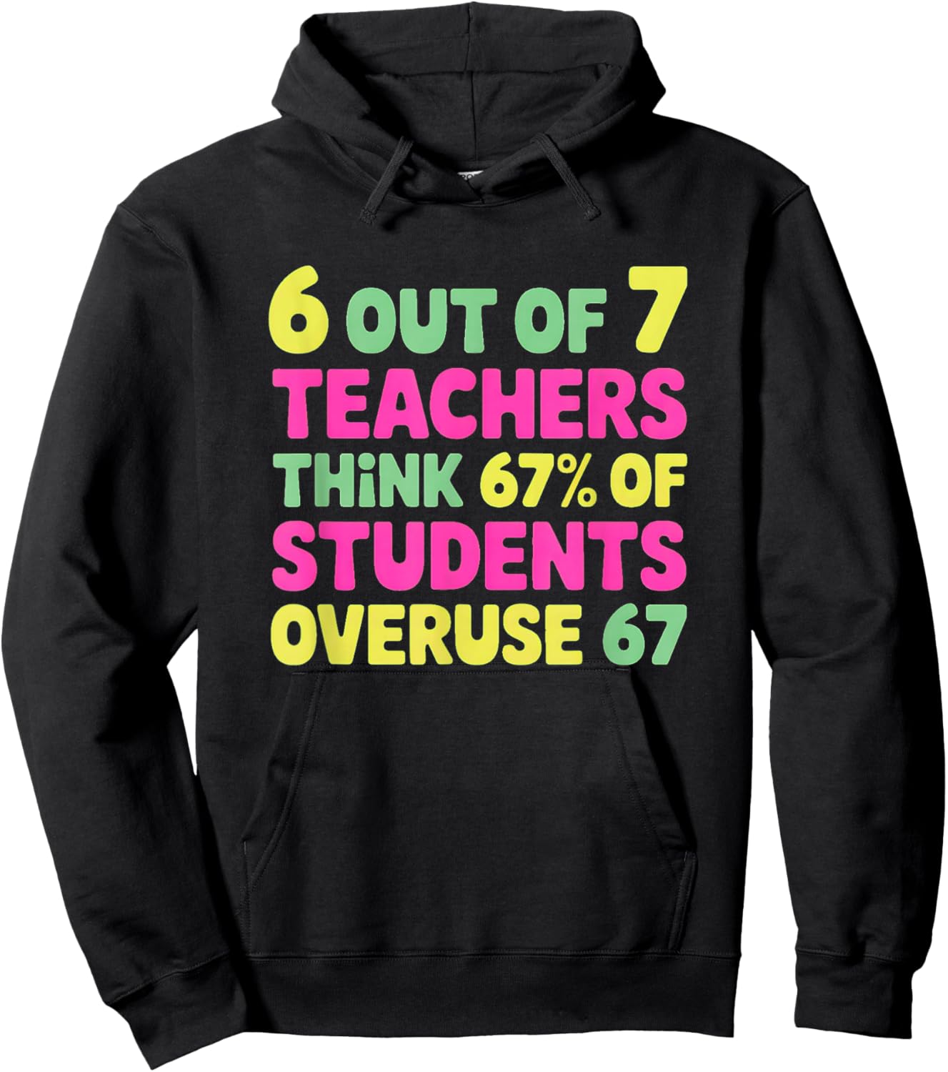 Funny 67 Teacher Shirt - Teacher 6 7 Funny Overuse 67 Hoodie - Hoodie | Black